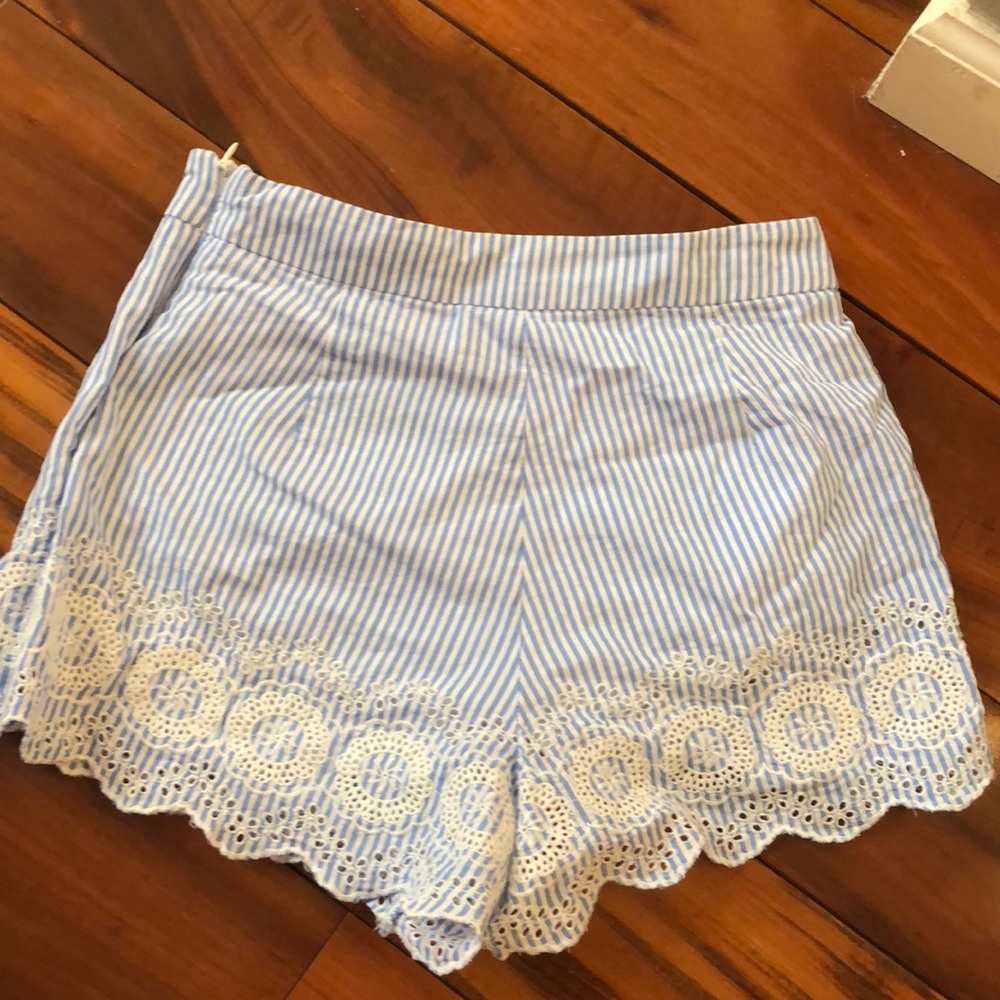 Blue and white shorts